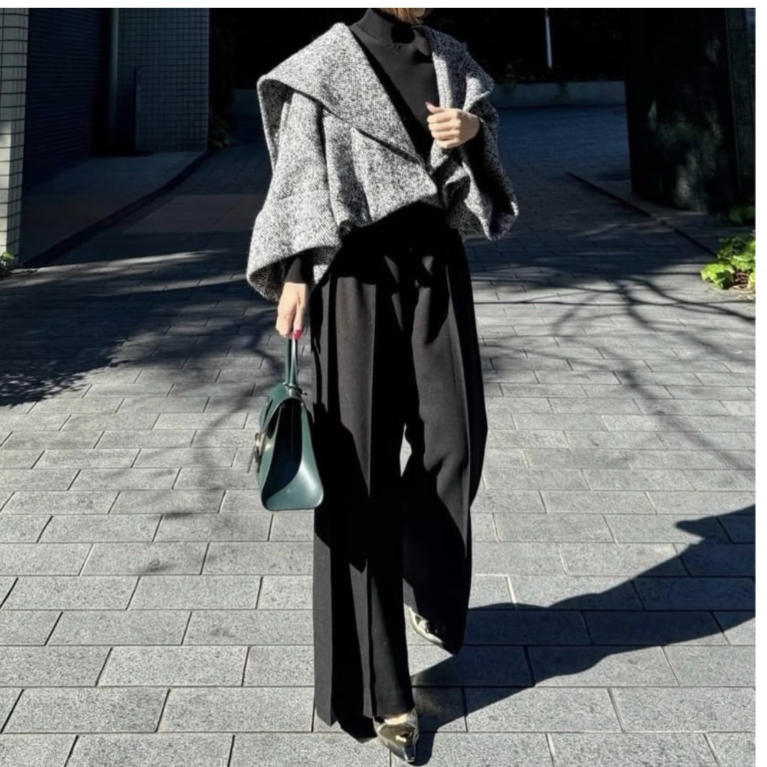 Cygne シーニュハイウエストタックワイドパンツ Lara ブラックサイズ0