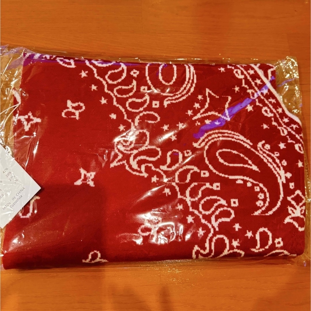 Gypsohila ペイズリーニットストール レッド ジプソフィア Gypsohila