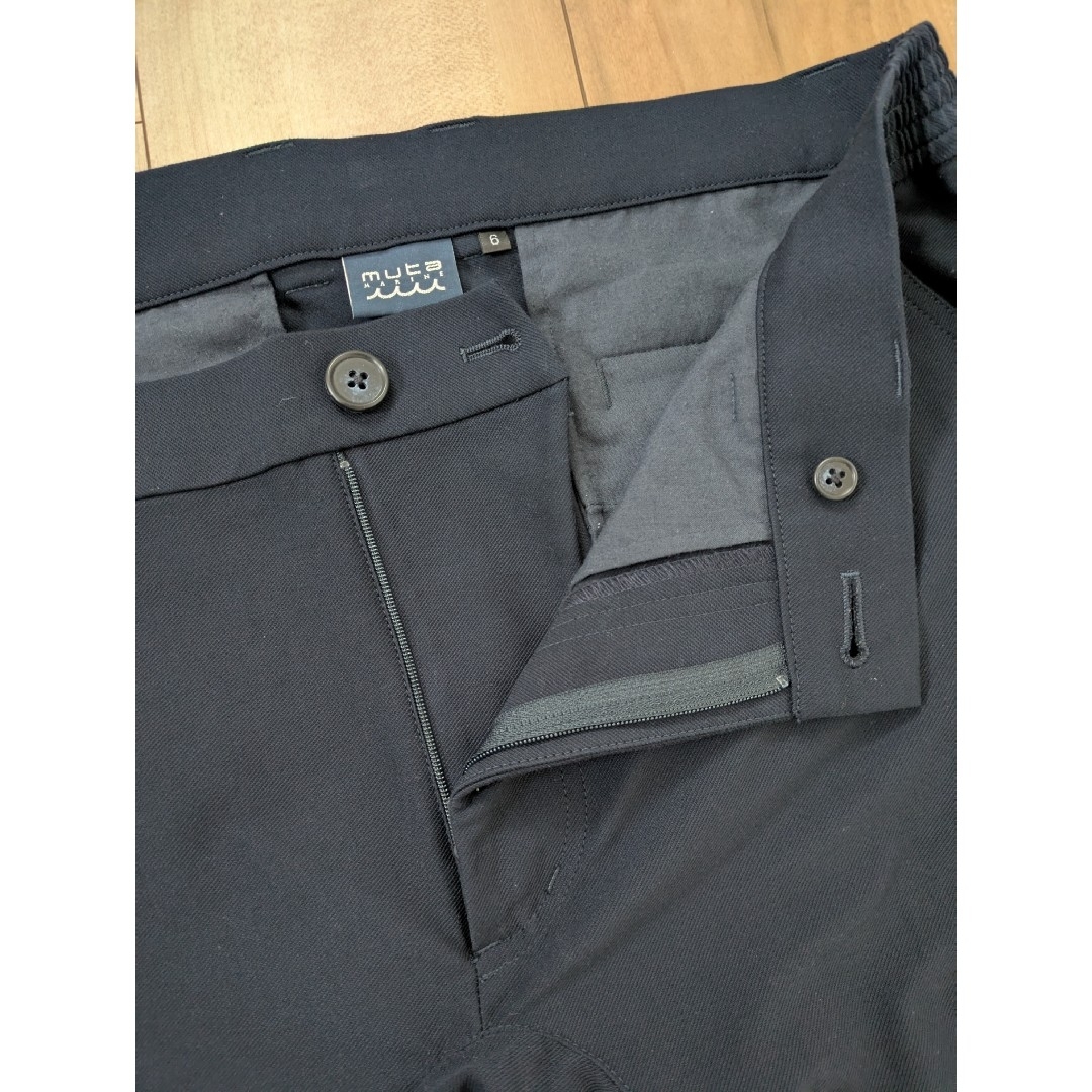 美品】muta ムータ／メンズ ツイルストレッチ スラックス ネイビー
