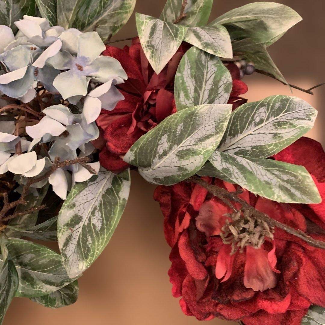 クリスマスリース 赤と緑のアレンジメント HM-336