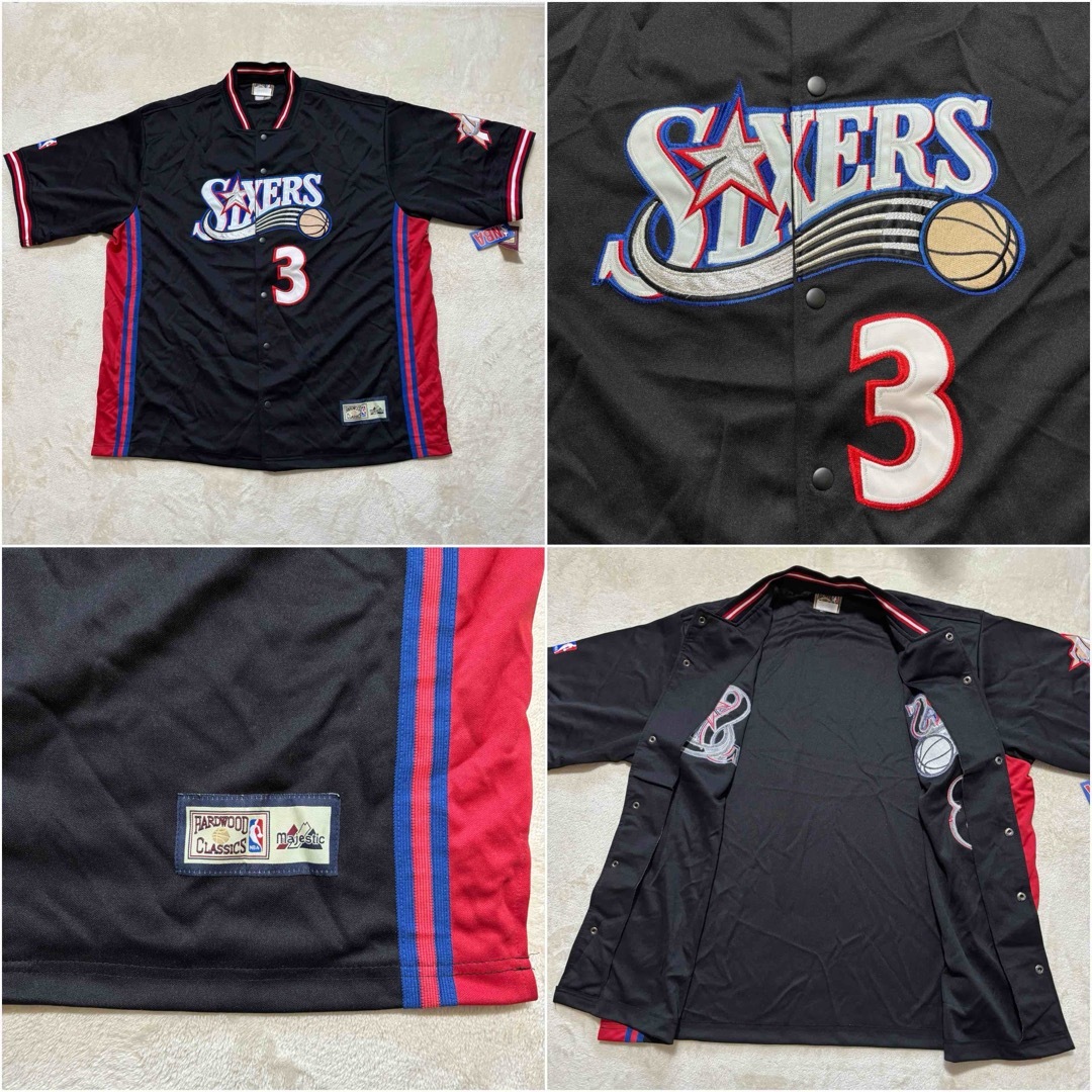 新品】NBA SIXERS セットアップ アイバーソン ブラック XXL