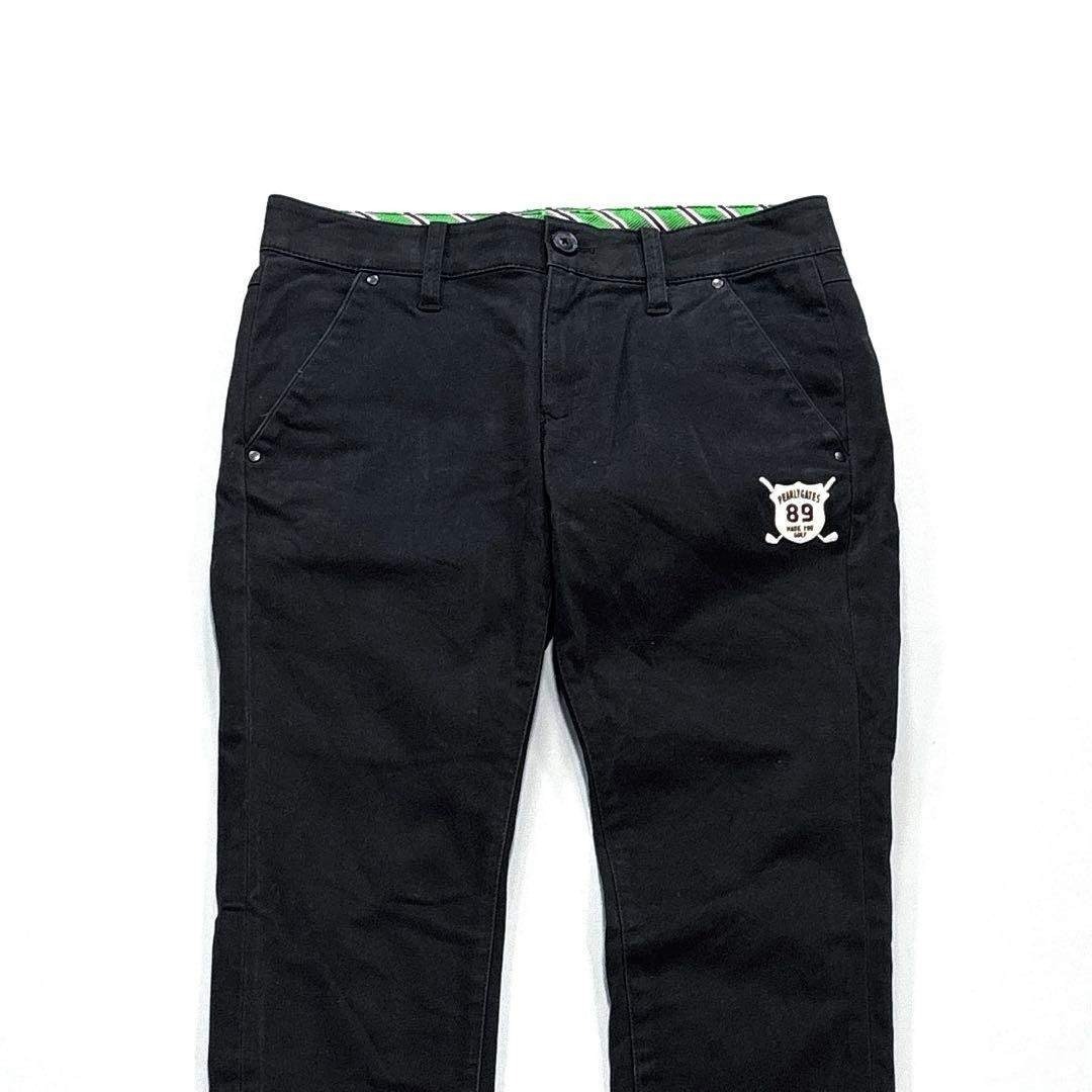 PEARLY GATES - パーリーゲイツ ロングパンツ シンチバック ブラック 0