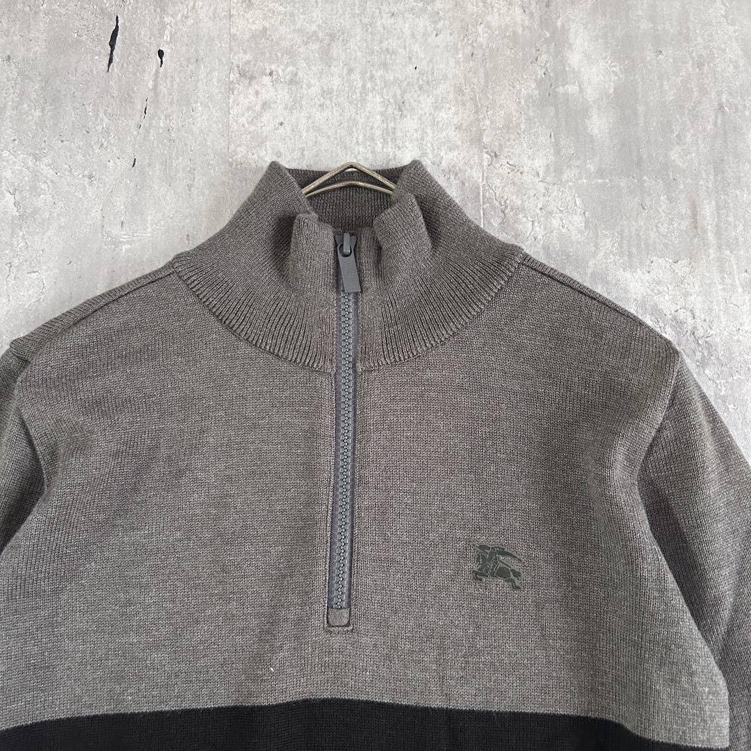 美品 バーバリーゴルフ ニット ワンピース モックネック ハーフジップ