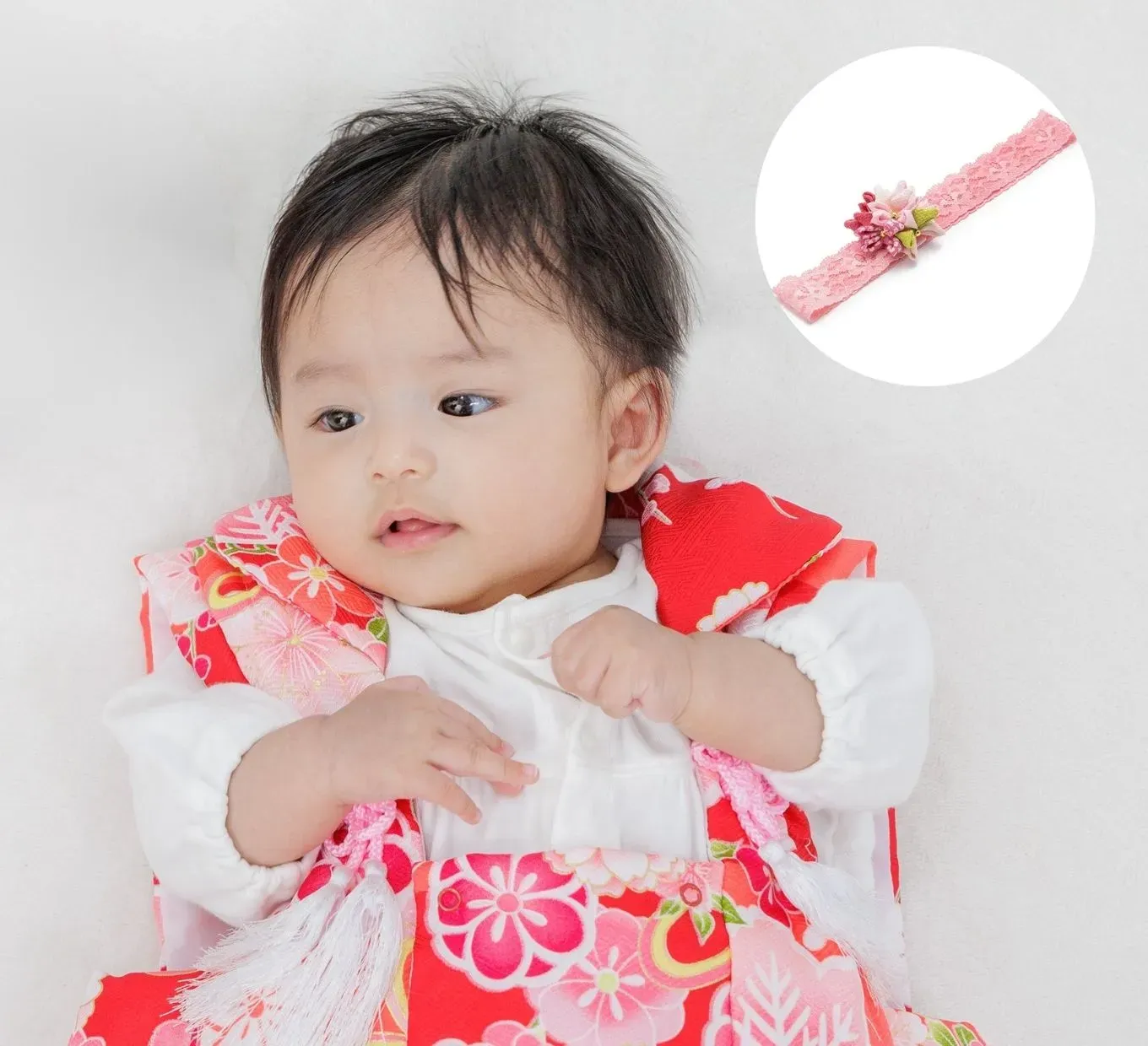 雛人形「被布・髪飾りセット-桃色」｜雛人形の通販 ふらここ