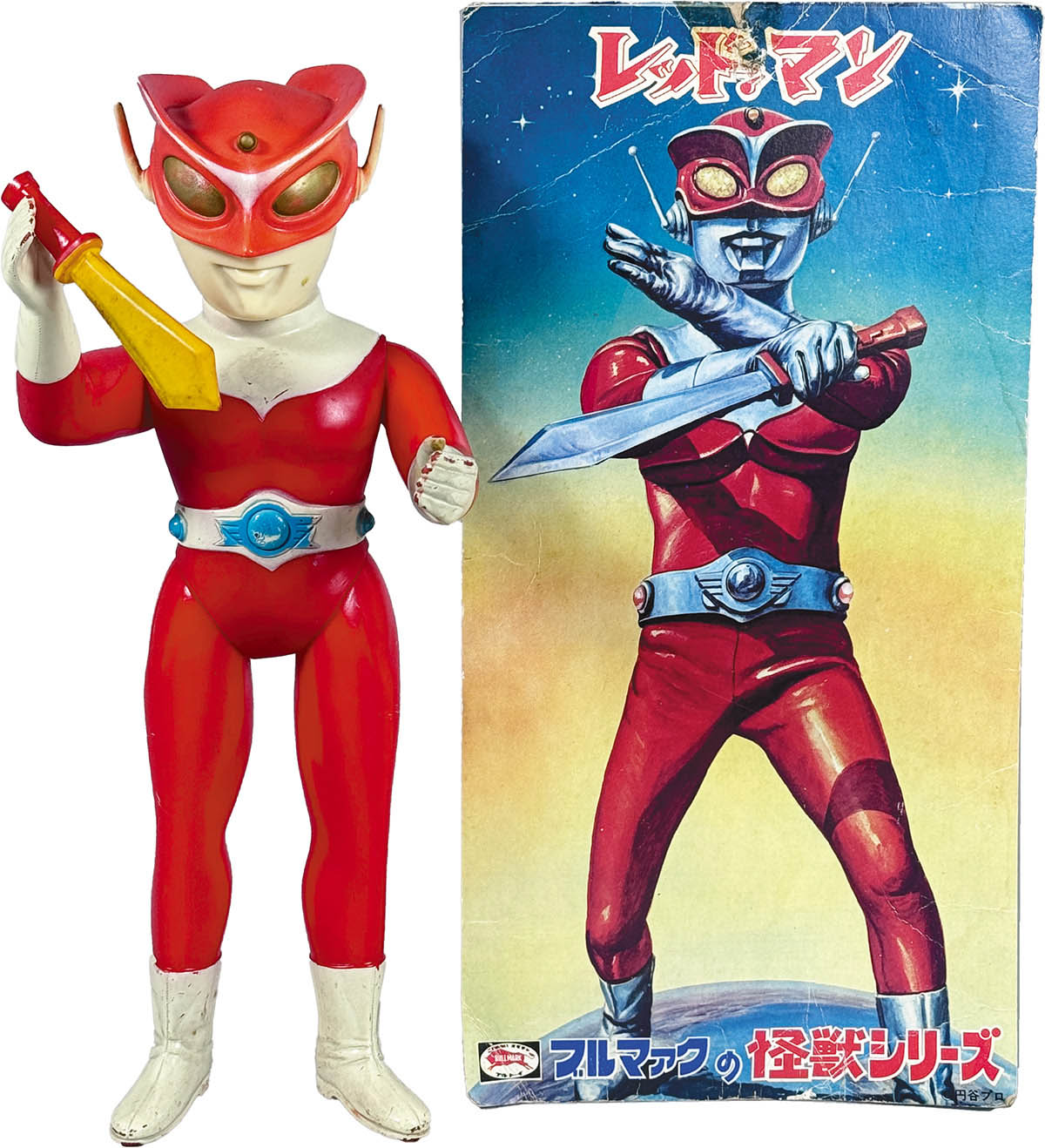 タ*カ様 レッドマン 面取れソフビ 当時物 当時物 ブルマァク レッド