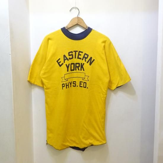 70年代製 ラッセル ダブルフェイス リバーシブル Tシャツ 紺×黄 オール