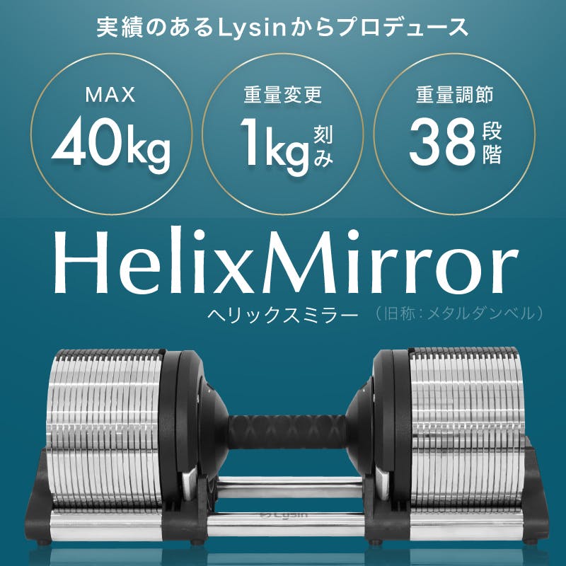 ライシン ヘリックスミラー 40kg 1kg刻み シルバー 2個 スタンドPro