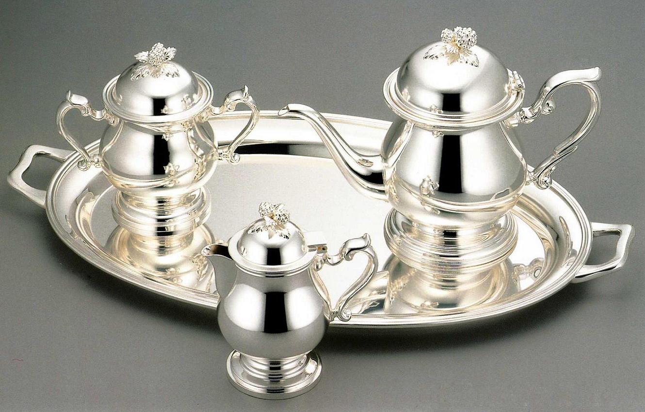 早川シルバー洋白銀器ニッケルシルバーティーセット4点セットCタイプ