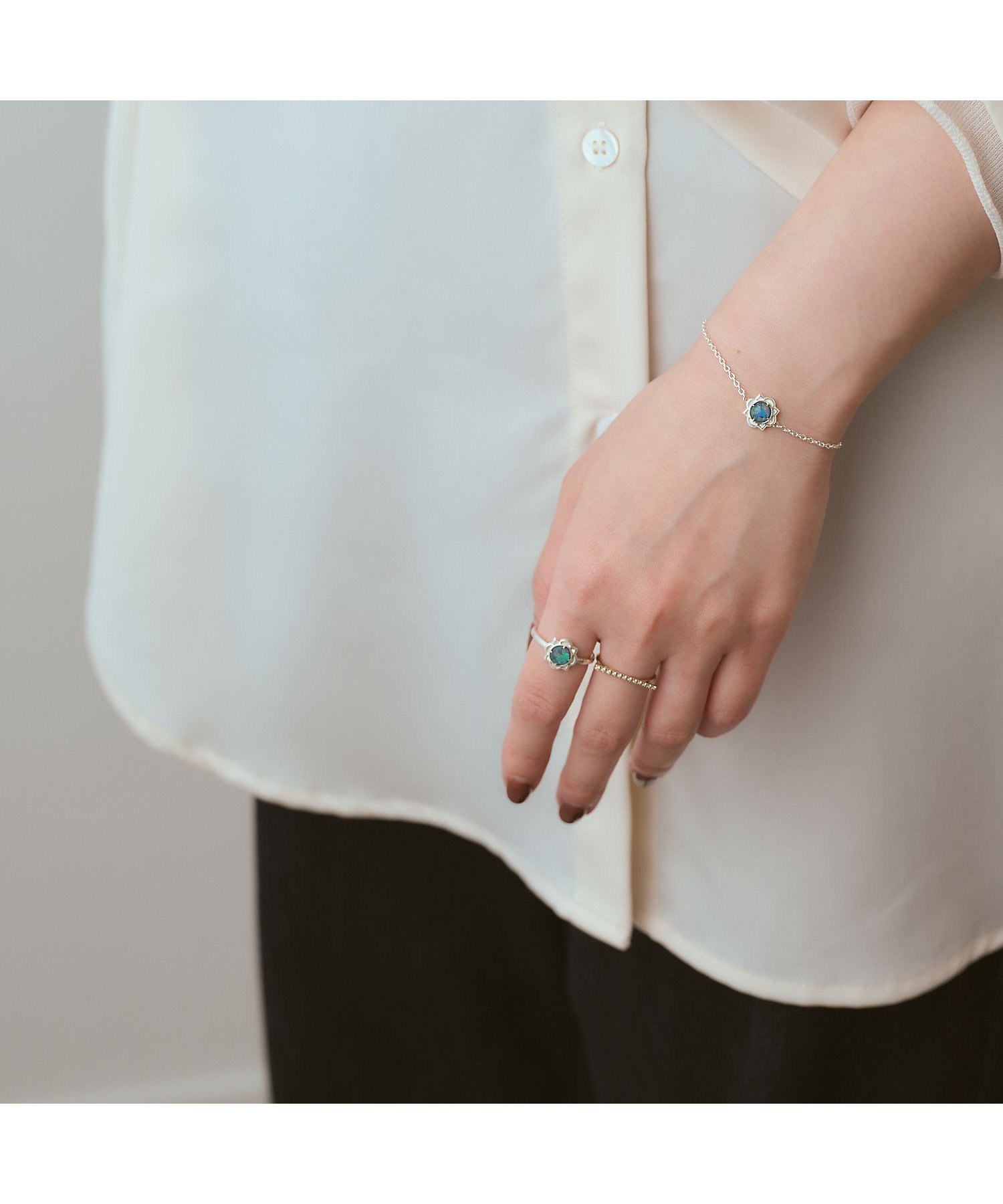 シルバーモザイクオパール／クオーツブレスレット | agete/アガット