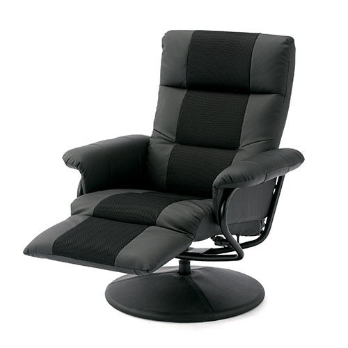 リクライニングチェア オットマン内蔵 360度回転 無段階リクライニング