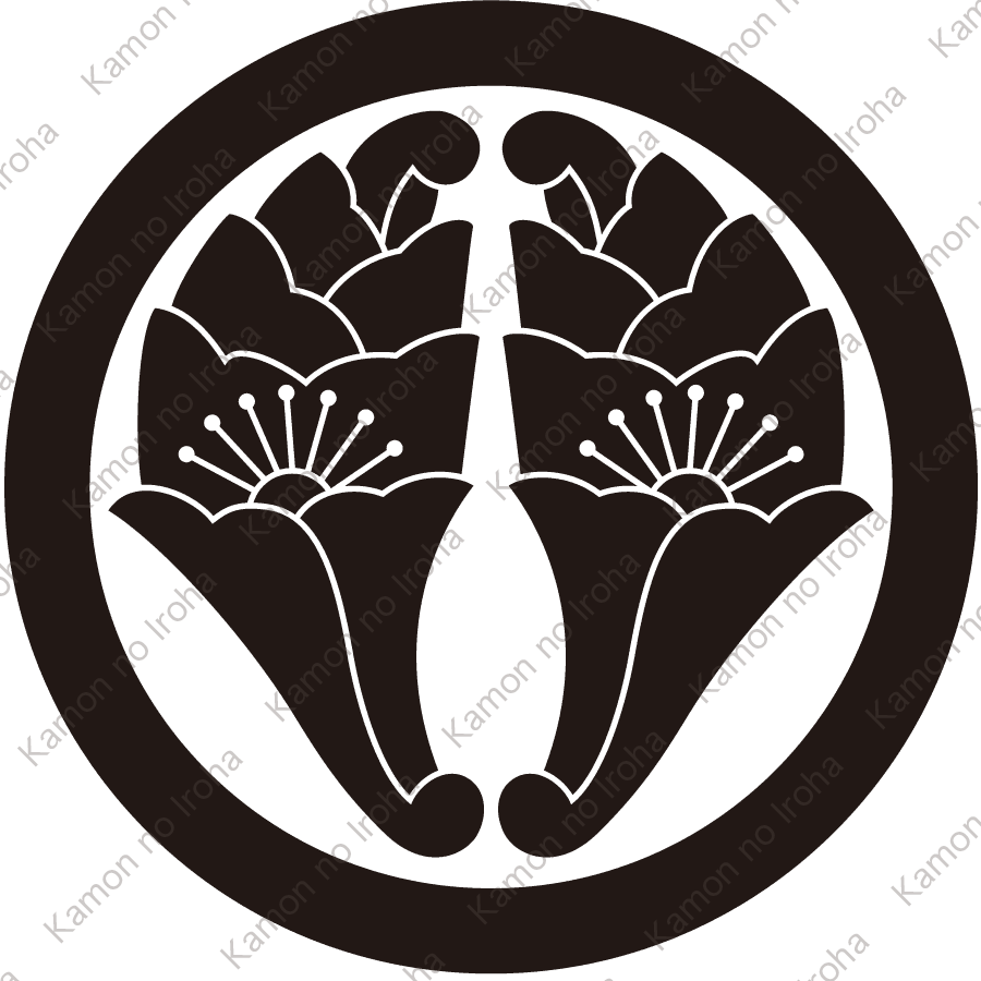 丸に抱き花杏葉紋（まるにだきはなぎょうよう）：家紋のいろは