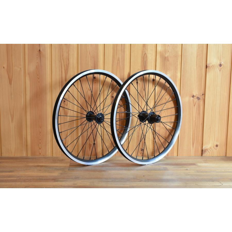 Wheel ホイール 前後セット 車輪 20インチ (406) 8/9/10段用 ブラック