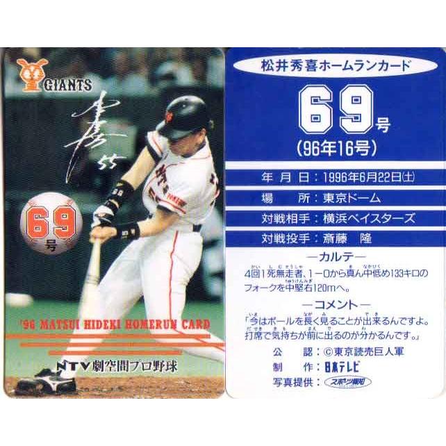 松井秀喜 メモリアルホームランカード 1996-2002 の7冊合計252枚 松井