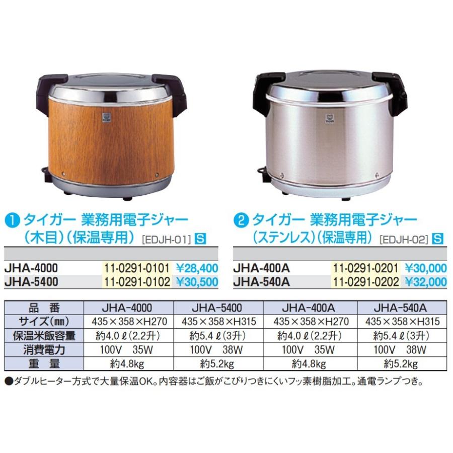 タイガー（TIGER） 電子ジャー JHA-540A : 業務用厨房機器の新橋
