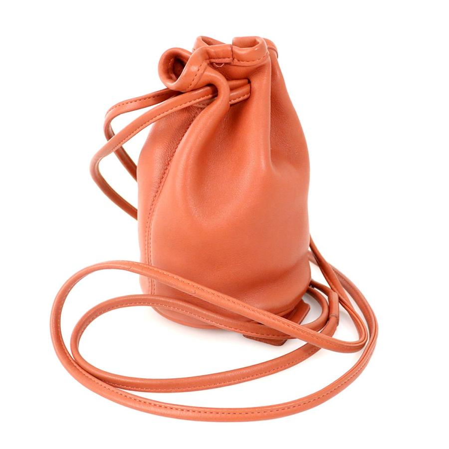 COACH オールドコーチ 4144 ダークオレンジ レザー 巾着ポシェット