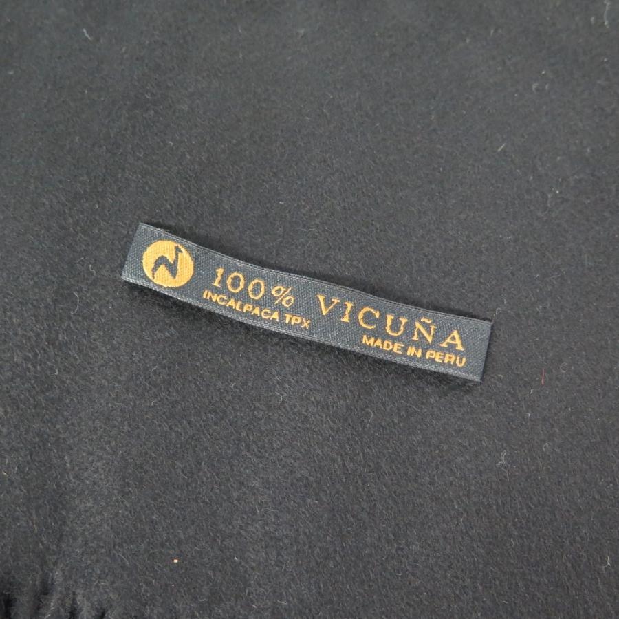 VICUNA ビクーニャ ビキューナ 100% マフラー/ストール ブラック 木箱