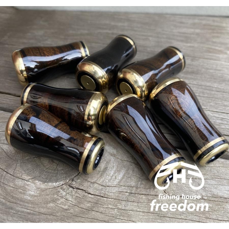 FHF リール ハンドルノブ 黒柿使用 1個 シマノ a ダイワ s 木 ウッド