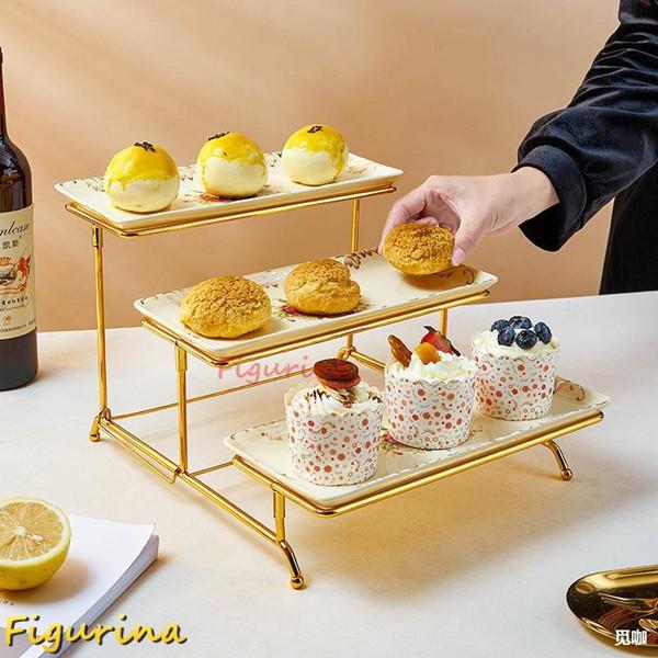 サービングトレイ 3段 コップケーキ スナック スクエア お菓子皿