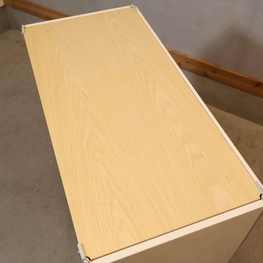 無印良品（MUJI） スチール メープル材 3段ユニットシェルフ パネル付