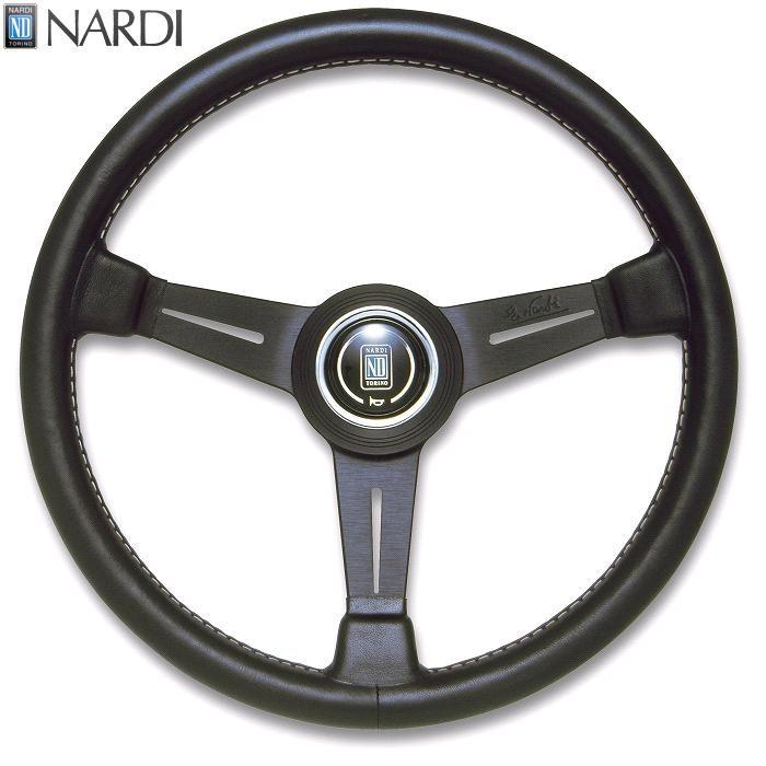 NARDI ナルディ N110 BKレザー&BKスポーク グレーステッチ