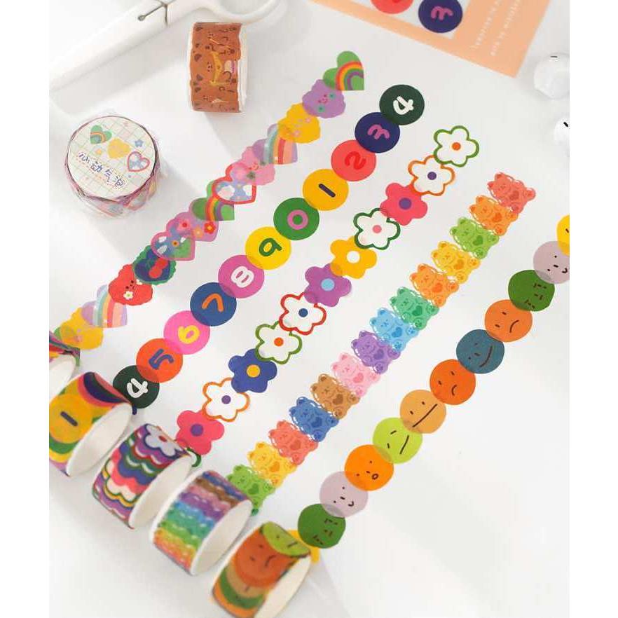 送料無料 一枚ずつはがせる マスキングテープ 数字 可愛い チェリー お