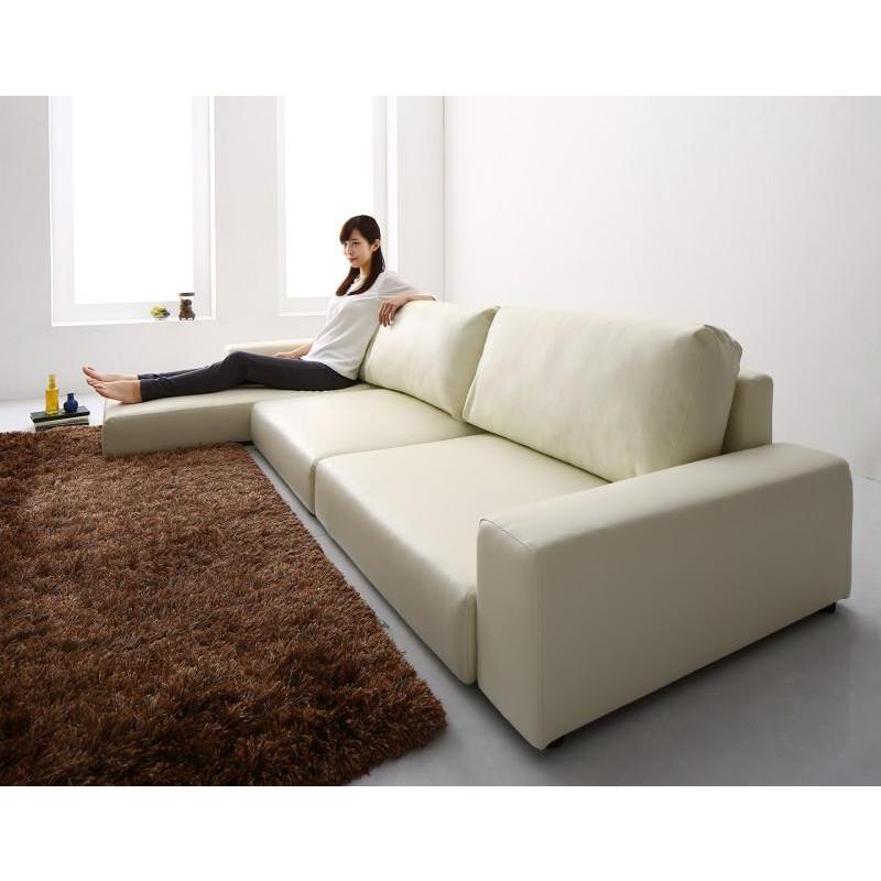 ローソファー 4人掛け おしゃれ 分割 幅237 ソファ 3人 3.5人 カウチ