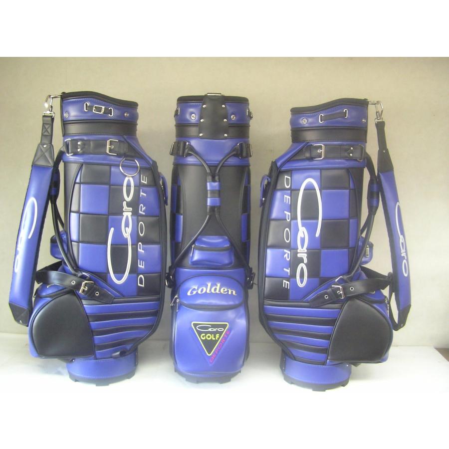 CARO(キャロ)キャディバッグ ニュースタッフ ゴールデン チェッカー黒