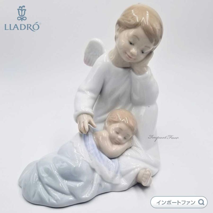 LLADRO（リヤドロ） 守ってあげるよ 男の子 天使 赤ちゃん ブルー 青