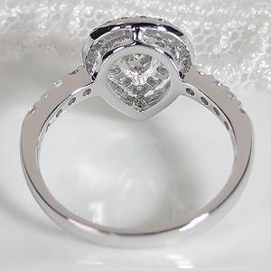 Pt900 0.8ctUP ペアシェイプ ダイヤモンド 取り巻き リング