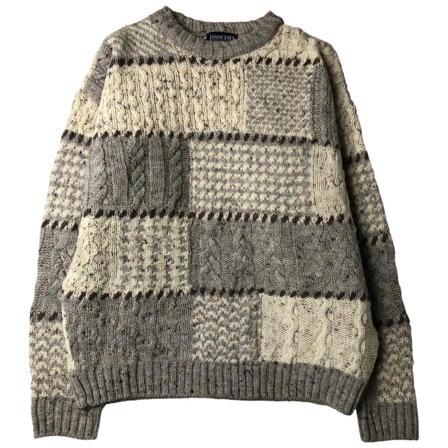 古着 80~90年代 ランズエンド LANDS'END 総柄 カラーネップ ウール