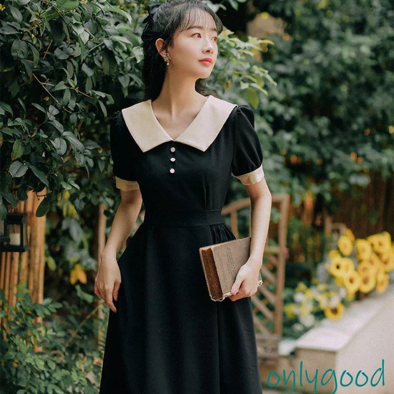 ワンピース ドレスワンピース ピンク レッド 無地 襟付き ベルト