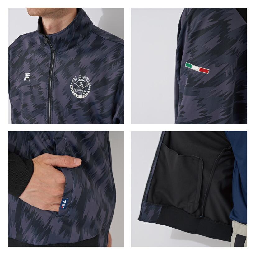 FILA（フィラ） メンズ ボンディングブルゾン 迷彩柄 裏フリース 保温