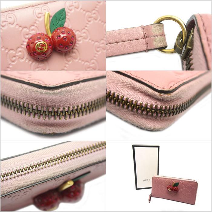 GUCCI（グッチ） 中古 安心価格 長財布 グッチシマ チェリー ピンク