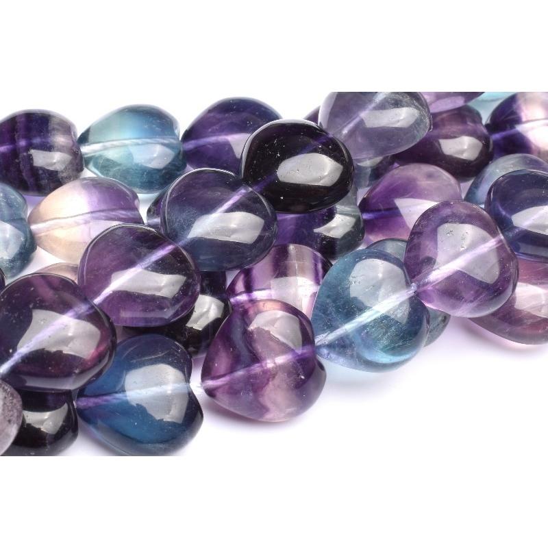 マルチカラー フローライト 13x14mm ハート 1連（約38cm）_RG447