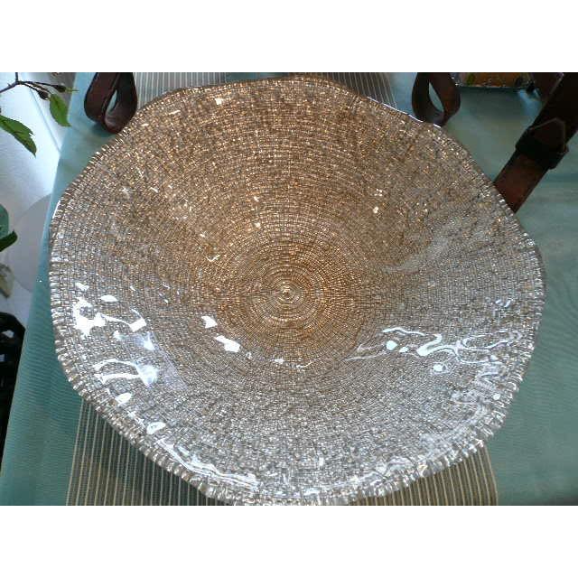 IVV イタリア製 大皿 ガラス皿 Diamante ディアマンテ シャンパン