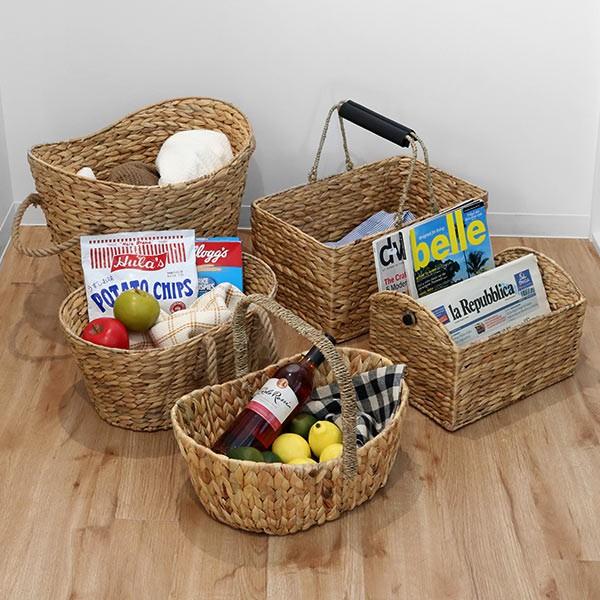 ちどり産業 収納 バスケット ウォーターヒヤシンスト 楕円形 持ち