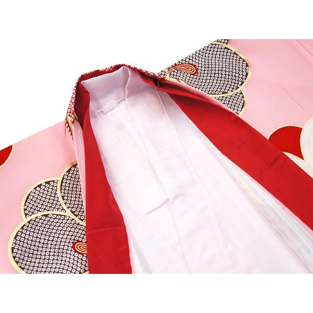 七五三 着物 7歳 フルセット 7才用 「紅一点」 女児着物セット 正絹