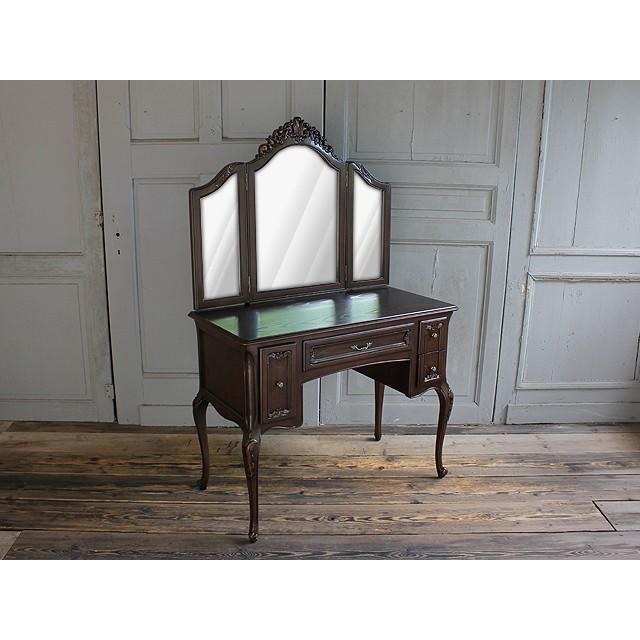 3面鏡 ドレッサー アンティーク ロココ 猫脚 化粧台 ロマンチック