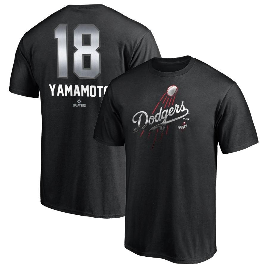 MLB 山本由伸 ドジャース Tシャツ Any Name & Number Midnight Mascot