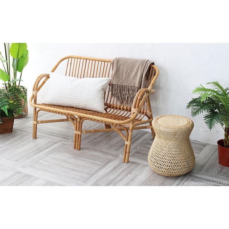 ラタン 丸座椅子 2台セット アジア レトロ ラタン 丸座椅子 2台セット