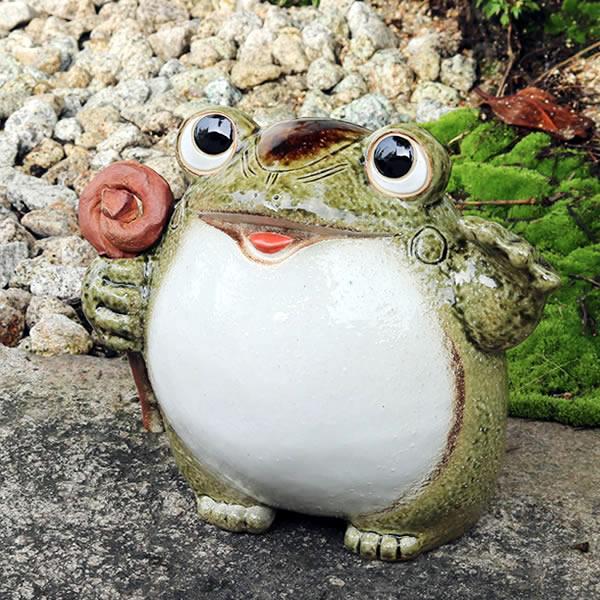 信楽焼 蛙 置物 かえる 陶器 縁起物 かわいい カエル おしゃれ ギフト