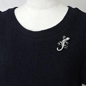 ブローチ ヤモリデザイン トカゲ ペンダント兼用可 ダイヤモンド k18