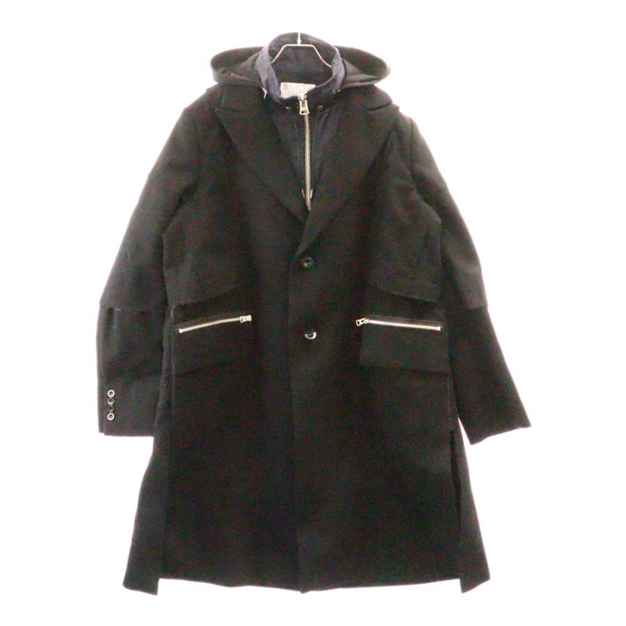 sacai（サカイ） 21AW Wool Melton Coat ドッキング チェスター コート
