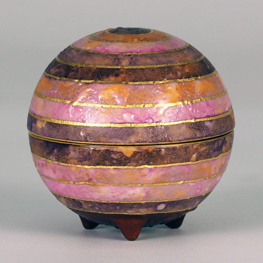 九谷焼 吉田幸央 毬筥 彩色金彩 紫 : 九谷焼 STYLeNCE スタイレンス