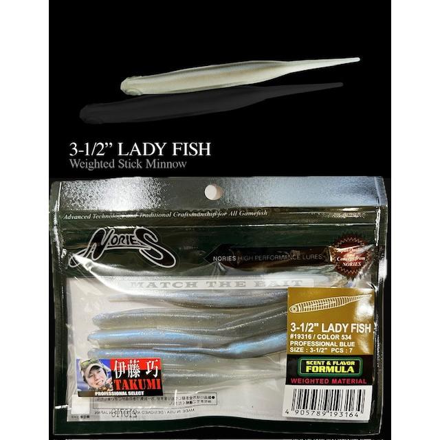 NORIES（ノリーズ） LADY FISH レディーフィッシュ 3-1/2” : センター