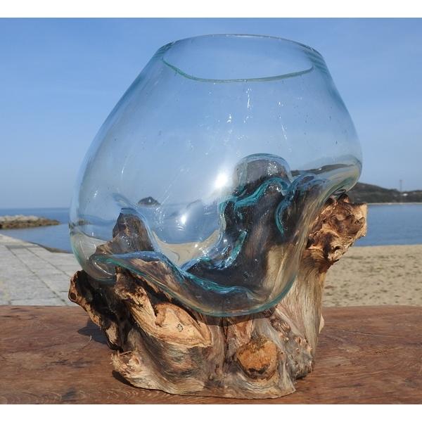 超超特大流木ガラスオブジェWB 花瓶 金魚鉢 水槽 苔リウム メダカ容器