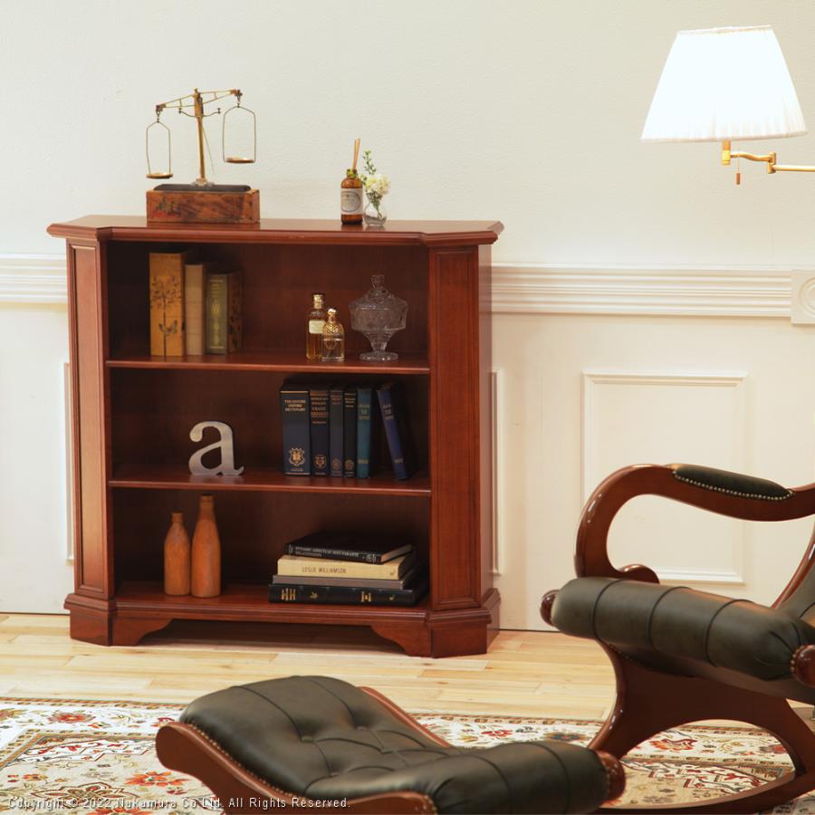 MUSTBUY 本棚 ブックラック おしゃれ アンティーク クラシカル 木製