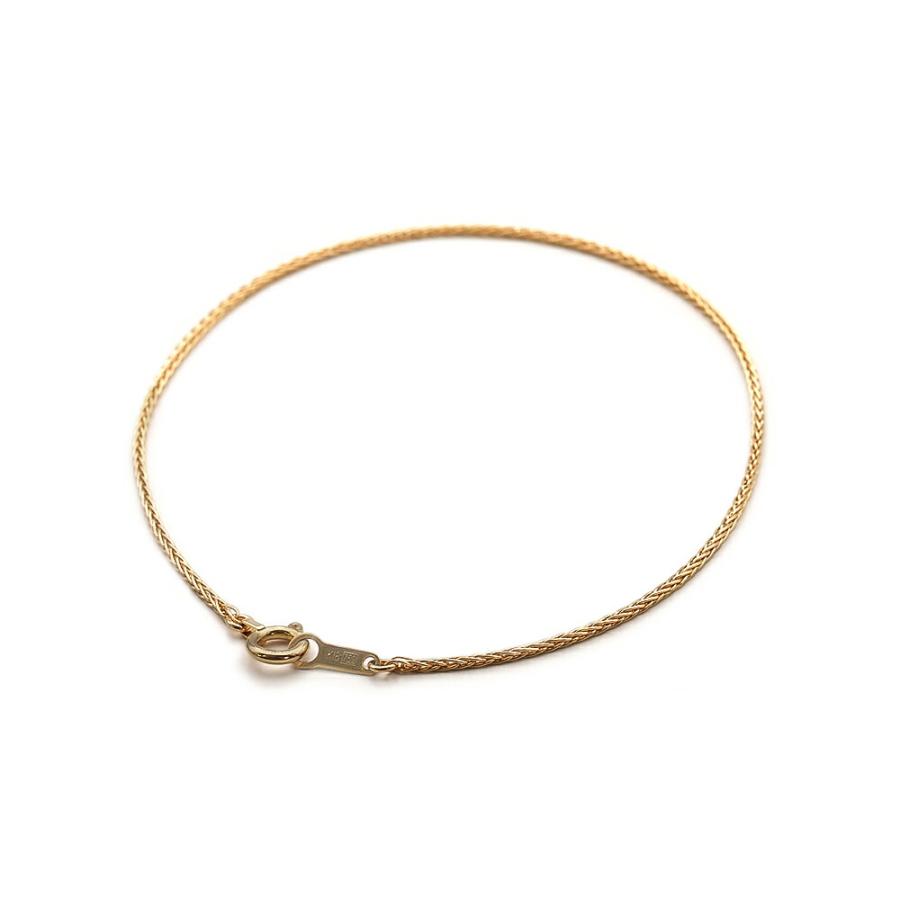 ブレスレット チェーン 18金 イエローゴールド スパイクチェーン 幅0.9