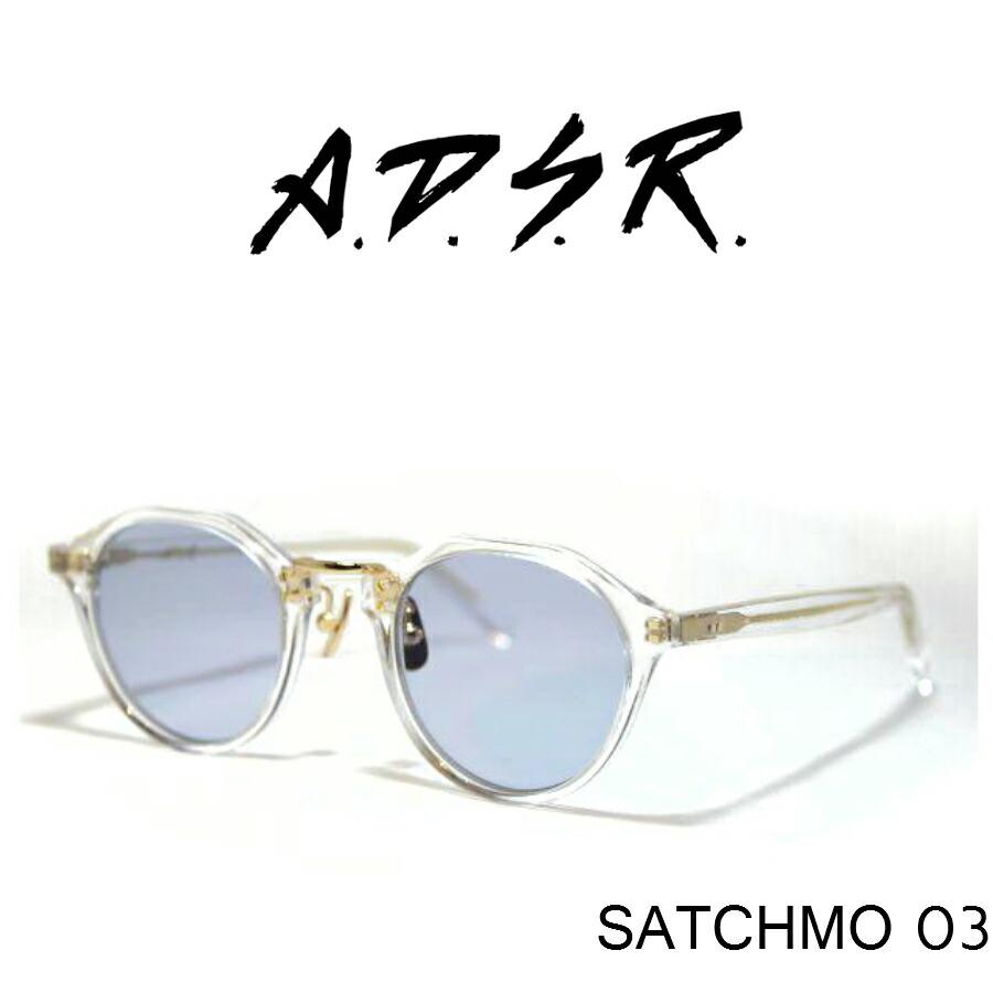 A.D.S.R. adsr サングラス SATCHMO サッチモ 03 クリアフレーム ブルー