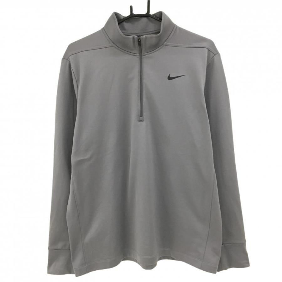 NIKE（ナイキ） 長袖ハイネックシャツ グレー 裏微起毛 ハーフジップ